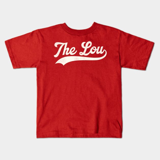 The Lou Sports Jersey Style Distressed Kids T-Shirt by darklordpug